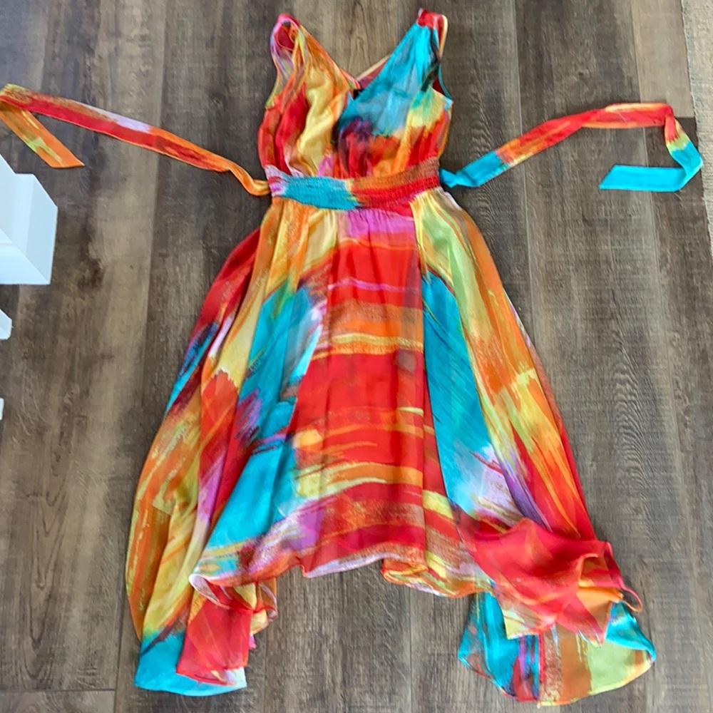 Laundry MIDI dress with a tie at the waist size 4